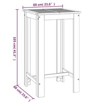 Tuinset Miep barset massief acaciahout tafel met 2 krukken