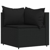 Loungeset Wendy Met Kussens Poly Rattan Zwart