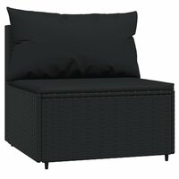 Loungeset Wendy Met Kussens Poly Rattan Zwart