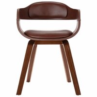 Eetkamerstoel Mio Gebogen Hout En Kunstleer Bruin
