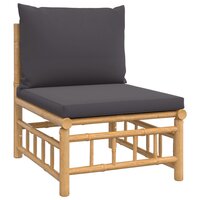 Loungeset Canaria Met Kussens Bamboe Donkergrijs 4-delig