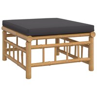 Loungeset Canaria Met Kussens Bamboe Donkergrijs 4-delig