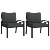 Tuinstoelen Dante Met Grijze Kussens 2 St 68X76X79 Cm Staal