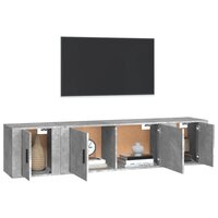 3-Delige Tv-Meubelset Bewerkt Hout Betongrijs