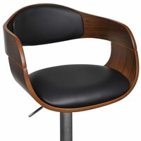 Barkruk Conrad Gebogen Hout En Kunstleer zwart