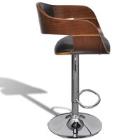 Barkruk Conrad Gebogen Hout En Kunstleer zwart