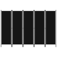 Kamerscherm Met 5 Panelen 250X180 Cm Zwart