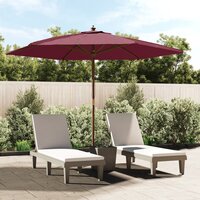 Parasol Met Houten Paal 299X240 Cm Bordeauxrood