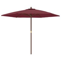 Parasol Met Houten Paal 299X240 Cm Bordeauxrood