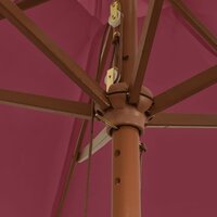 Parasol Met Houten Paal 299X240 Cm Bordeauxrood