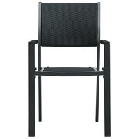 Tuinstoel Myra SET 2 St Rattan-Look Kunststof Zwart