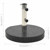 Parasolvoet Rond 28,5 Kg Graniet Zwart