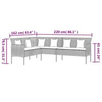 Loungeset Mieke Met Kussens Poly Rattan Zwart
