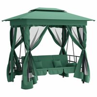 Tuinpaviljoen Chateau Met Schommelbank Stof Staal Groen