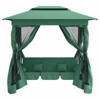 Tuinpaviljoen Chateau Met Schommelbank Stof Staal Groen