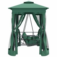 Tuinpaviljoen Chateau Met Schommelbank Stof Staal Groen
