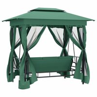 Tuinpaviljoen Chateau Met Schommelbank Stof Staal Groen