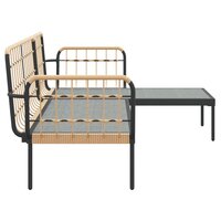 3-Delige Loungeset Hinke Met Kussens Poly Rattan Donkergrijs
