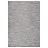 Buitenkleed Platgeweven 140X200 Cm Bruin En Zwart