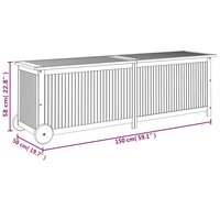 Tuinbox Met Wieltjes 150X50X58 Cm Massief Acaciahout