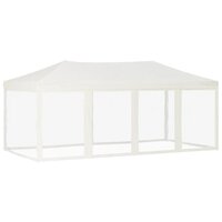 Partytent Inklapbaar Met Zijwanden 3X6 M Cr&egrave;mekleurig