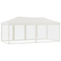Partytent Inklapbaar Met Zijwanden 3X6 M Cr&egrave;mekleurig