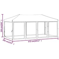 Partytent Inklapbaar Met Zijwanden 3X6 M Cr&egrave;mekleurig