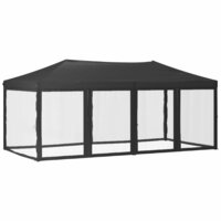 Partytent Inklapbaar Met Zijwanden 3X6 M Antracietkleurig