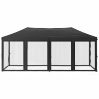 Partytent Inklapbaar Met Zijwanden 3X6 M Antracietkleurig