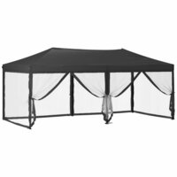 Partytent Inklapbaar Met Zijwanden 3X6 M Antracietkleurig