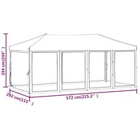 Partytent Inklapbaar Met Zijwanden 3X6 M Antracietkleurig