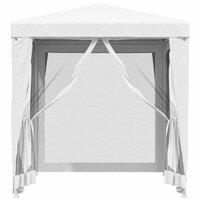 Partytent Met 4 Mesh Zijwanden 2X2 M Wit