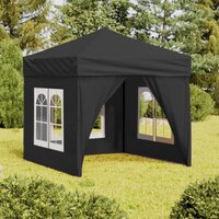 Partytent Inklapbaar Met Zijwanden 2X2 M Antracietkleurig