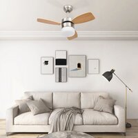 Plafondventilator Met Lamp Afstandsbediening 76 Cm Lichtbruin