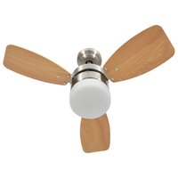 Plafondventilator Met Lamp Afstandsbediening 76 Cm Lichtbruin
