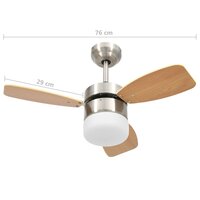 Plafondventilator Met Lamp Afstandsbediening 76 Cm Lichtbruin