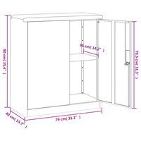 Archiefkast Anton 79X40X90 Cm Staal Wit