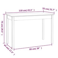 Eettafel Abel 110X55X75 Cm Massief Grenenhout Zwart