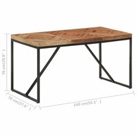 Eettafel Lucien 140X70X76 Cm Massief hout bruin