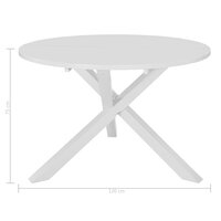 Eethoek Marga rond hout Wit 4 stoelen