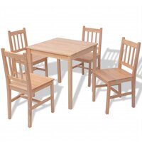 Eethoek Marcel Grenenhout blank 4 stoelen