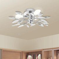 Plafondlamp Met Kristal Bladeren Acryl Wit En Transparant 45 x 15 cm