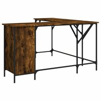 Bureau hoekbureau141X141X75 Cm Hout Gerookt Eikenkleurig