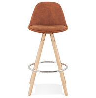 Counter chair barkruk Parijs stof bruin met naturel poten