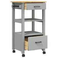 Keukentrolley Monza 48X40X90 Cm Massief Grenenhout Grijs
