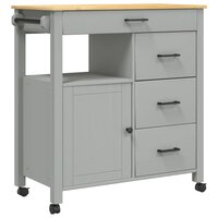 Keukentrolley Monza 84X40X90 Cm Massief Grenenhout Grijs