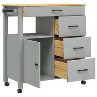 Keukentrolley Monza 84X40X90 Cm Massief Grenenhout Grijs