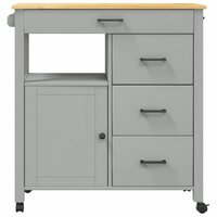 Keukentrolley Monza 84X40X90 Cm Massief Grenenhout Grijs