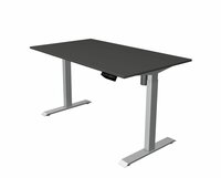 Kerkmann - Zit sta bureau Move-1 140x80cm antraciet - zilver poten - elektrisch