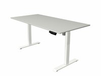 Kerkmann - Zit sta bureau Move-1 160x80cm lichtgrijs - witte poten - elektrisch